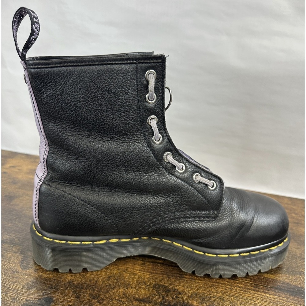 Dr Martens 1460 Zip Heart Black Purple Lace up Combat Boots Goth Punk Grunge 10 - Picture 16 of 16